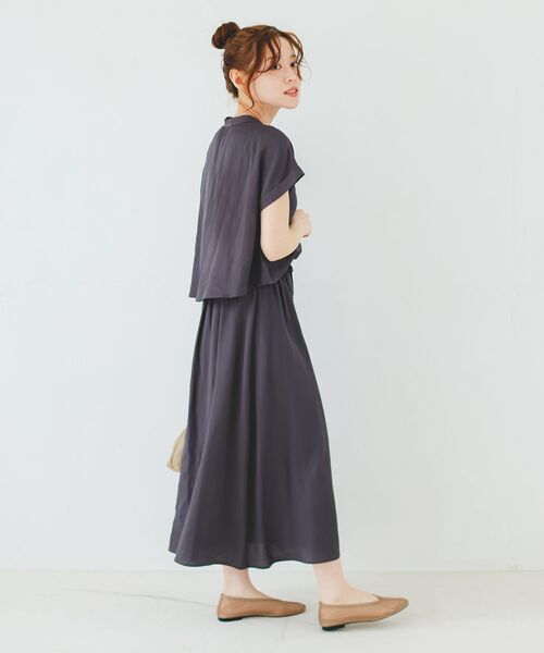 le.coeur blanc(ルクールブラン)の「《手洗い可能》リネンライクフロントポケットワンピース(ワンピース・レディース・モカ/ダークグレー・38)」の14枚目の写真