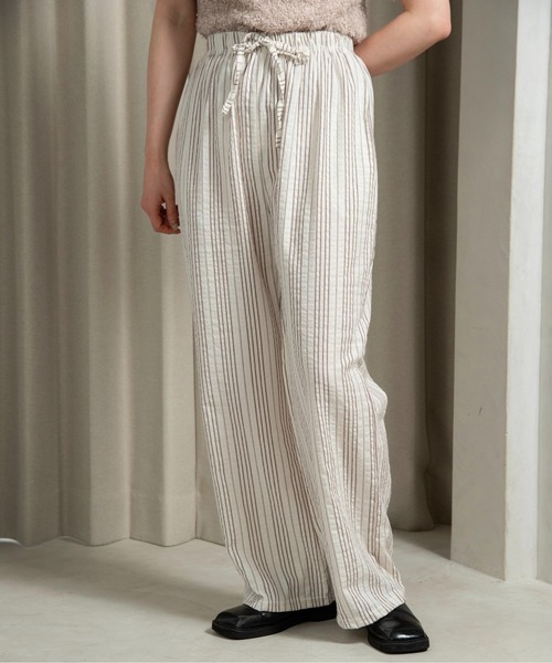 stripe rafu straight pants / ストライプラフストレートパンツ