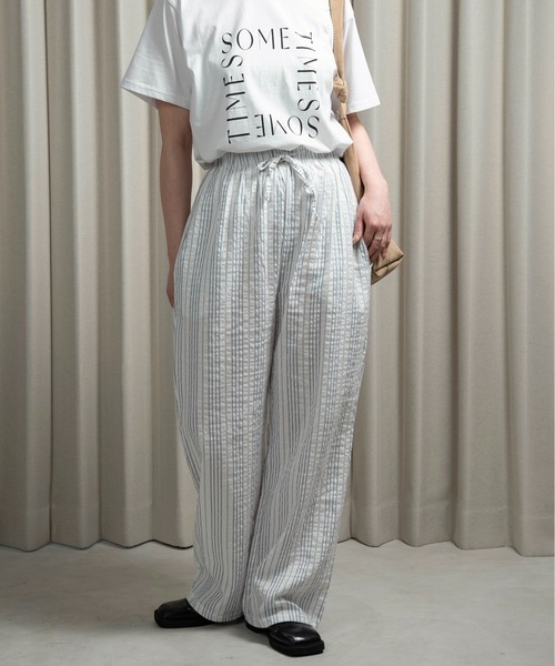 stripe rafu straight pants / ストライプラフストレートパンツ