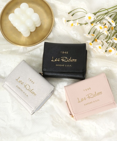 Lee(リー)の「Lee(リー)メタルロゴ合皮ラウンドファスナー三つ折財布/フェイクレザー ミニウォレット(財布・レディース・ブラック/ピンク/シルバー・FREE)」の4枚目の写真