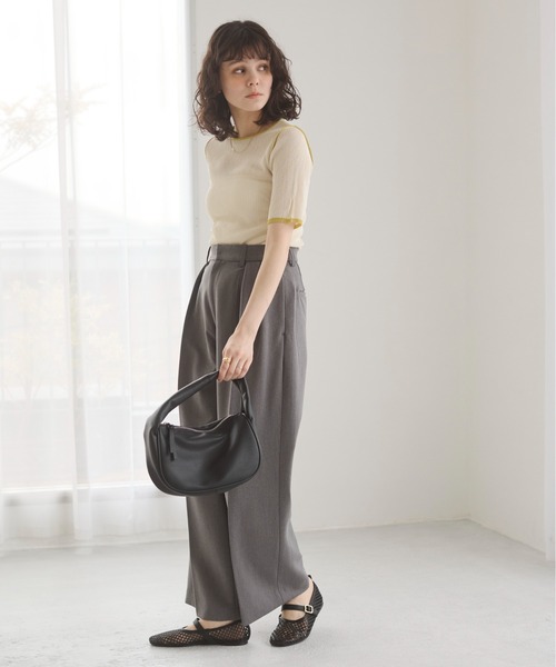 ANGIE（アンジー）の「配色デザイン リブ ニット（ニット/セーター・レディース・アイボリー/杢グレー/ダークグレー・FREE）」の5枚目の写真