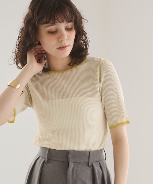 ANGIE（アンジー）の「配色デザイン リブ ニット（ニット/セーター・レディース・アイボリー/杢グレー/ダークグレー・FREE）」の20枚目の写真