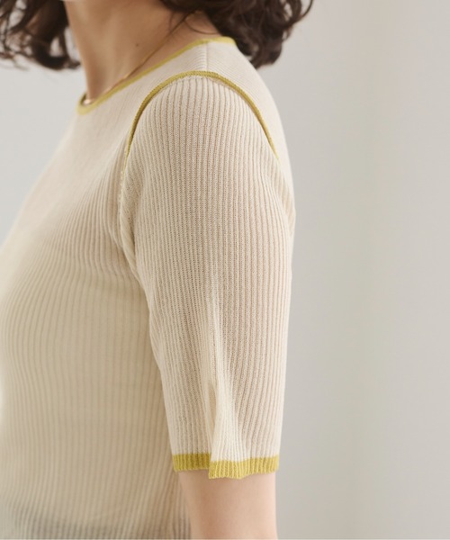 ANGIE（アンジー）の「配色デザイン リブ ニット（ニット/セーター・レディース・アイボリー/杢グレー/ダークグレー・FREE）」の11枚目の写真