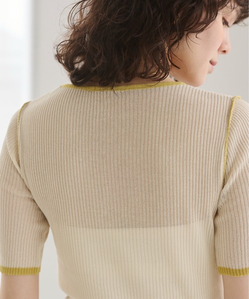 ANGIE（アンジー）の「配色デザイン リブ ニット（ニット/セーター・レディース・アイボリー/杢グレー/ダークグレー・FREE）」の13枚目の写真