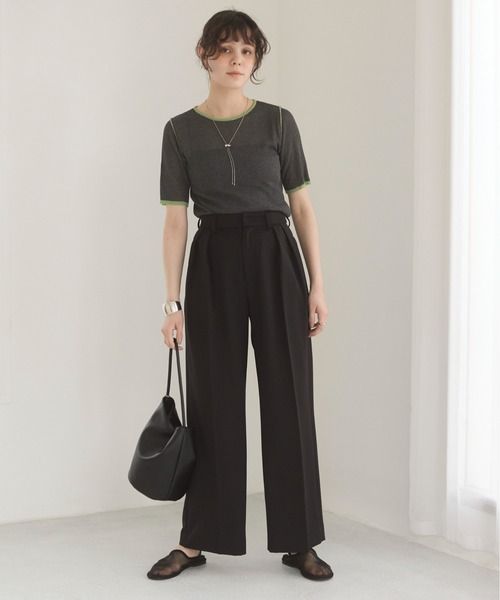 ANGIE（アンジー）の「配色デザイン リブ ニット（ニット/セーター・レディース・アイボリー/杢グレー/ダークグレー・FREE）」の6枚目の写真