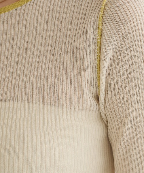 ANGIE（アンジー）の「配色デザイン リブ ニット（ニット/セーター・レディース・アイボリー/杢グレー/ダークグレー・FREE）」の15枚目の写真