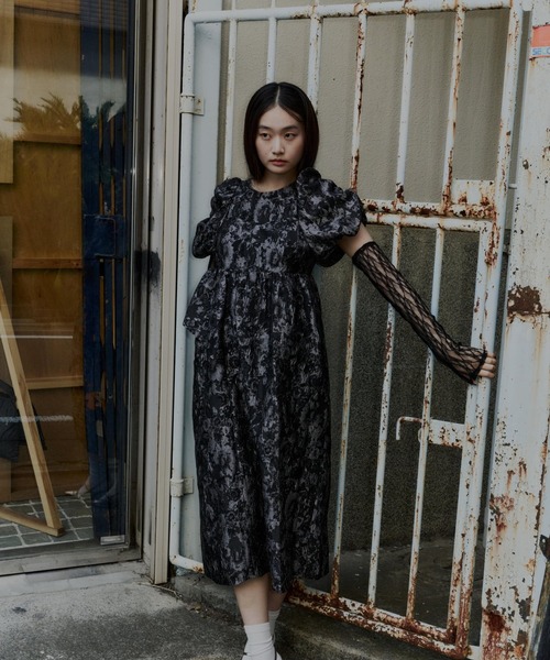 ANDRESD バブルスリーブ ピンクドレス ANDRESD bubble sleeve jacquard dress | DRESS,DRESS | ROOM903