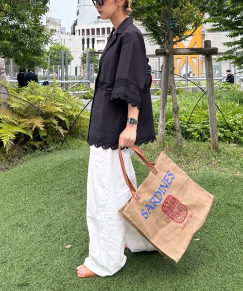 CIAOPANIC TYPY(チャオパニックティピー)の「切替レースオーバー5分袖ジャケット(シャツ/ブラウス・レディース・カーキ/ブラック/ホワイト/ブラウン・SMALL/MEDIUM)」の21枚目の写真