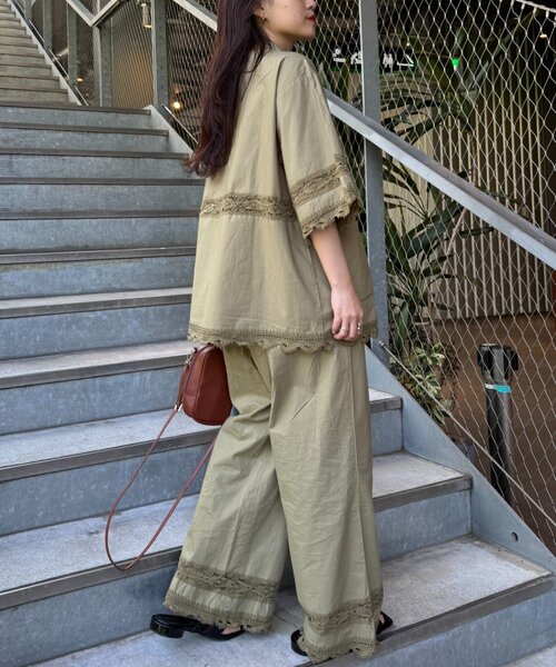 CIAOPANIC TYPY(チャオパニックティピー)の「切替レースオーバー5分袖ジャケット(シャツ/ブラウス・レディース・カーキ/ブラック/ホワイト/ブラウン・SMALL/MEDIUM)」の19枚目の写真