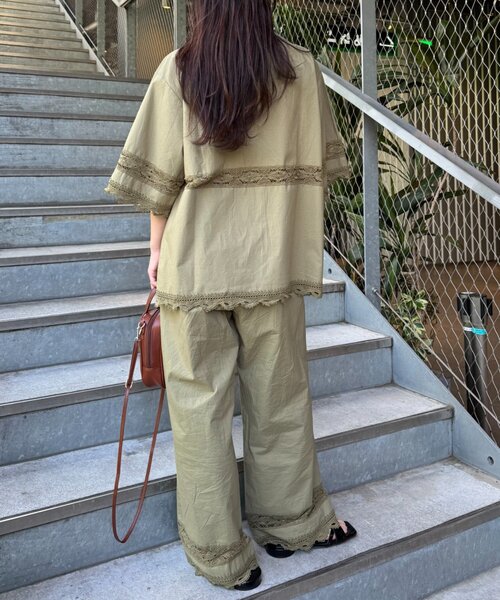 CIAOPANIC TYPY(チャオパニックティピー)の「切替レースオーバー5分袖ジャケット(シャツ/ブラウス・レディース・カーキ/ブラック/ホワイト/ブラウン・SMALL/MEDIUM)」の20枚目の写真