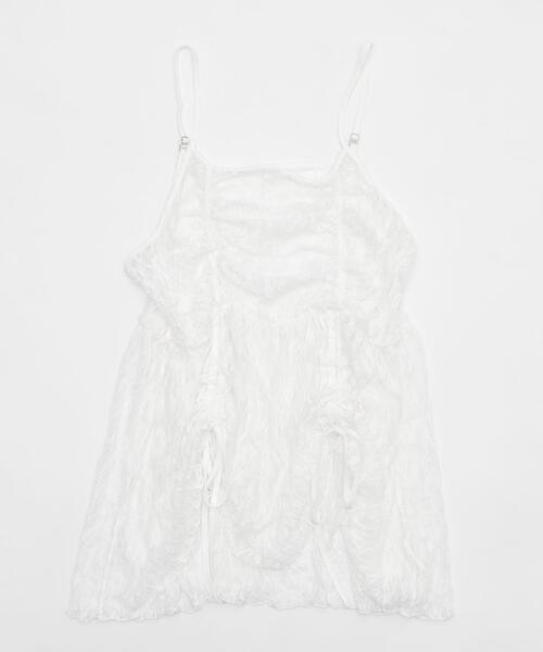 WEGO(ウィゴー)の「WEGO/ドロストデザインレースキャミワンピ(ワンピース・レディース・ホワイト・FREE)」の6枚目の写真