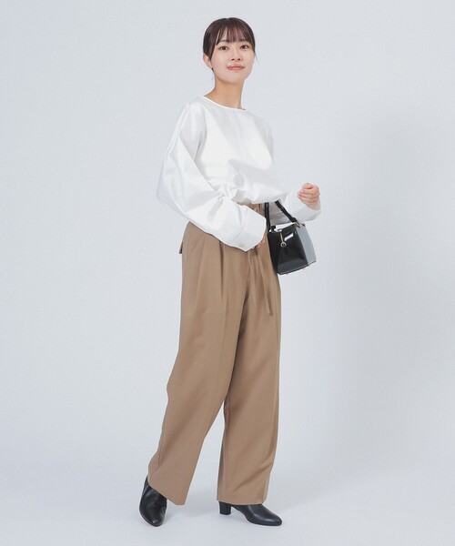 Demi-Luxe BEAMS（デミルクス ビームス）の「【1/9再値下げ】バックオープン コットンブラウス（シャツ/ブラウス・レディース・ブラック系その他4/ホワイト・ONE SIZE）」の3枚目の写真