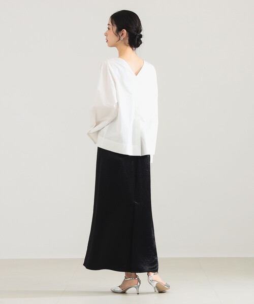 Demi-Luxe BEAMS（デミルクス ビームス）の「【1/9再値下げ】バックオープン コットンブラウス（シャツ/ブラウス・レディース・ブラック系その他4/ホワイト・ONE SIZE）」の9枚目の写真