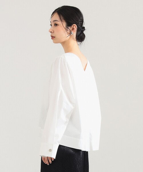 Demi-Luxe BEAMS（デミルクス ビームス）の「【1/9再値下げ】バックオープン コットンブラウス（シャツ/ブラウス・レディース・ブラック系その他4/ホワイト・ONE SIZE）」の12枚目の写真