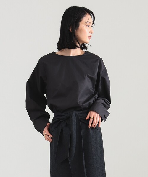 Demi-Luxe BEAMS（デミルクス ビームス）の「【1/9再値下げ】バックオープン コットンブラウス（シャツ/ブラウス・レディース・ブラック系その他4/ホワイト・ONE SIZE）」の16枚目の写真