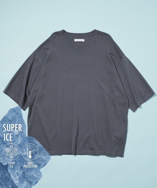 FREAK'S STORE(フリークスストア)の「SUPER ICE CREW NECK KNIT TEE/スーパーアイス クルーネック ニットTシャツ(ニット/セーター・メンズ・ブルー/ブラック/ブラウン/チャコール・MEDIUM/LARGE)」の4枚目の写真