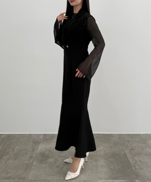 CENEA（セネア）の「シアートップス＋テーラードマーメイドジャンパースカートset（ジャンパースカート・レディース・ブラック/チャコール/モカ/ブラウン系その他/アイボリー・MEDIUM/SMALL/LARGE/X-LARGE）」の10枚目の写真