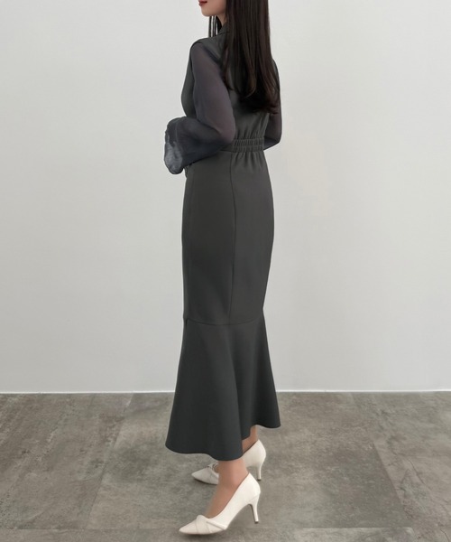 テーラーメイド ジャンパー、スカート上下セットアップ新品 スリットショート丈テーラージャケット＆マーメイドスカート