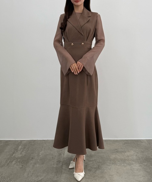 テーラーメイド ジャンパー、スカート上下セットアップ新品 セール】シアートップス＋テーラードマーメイドジャンパースカートset