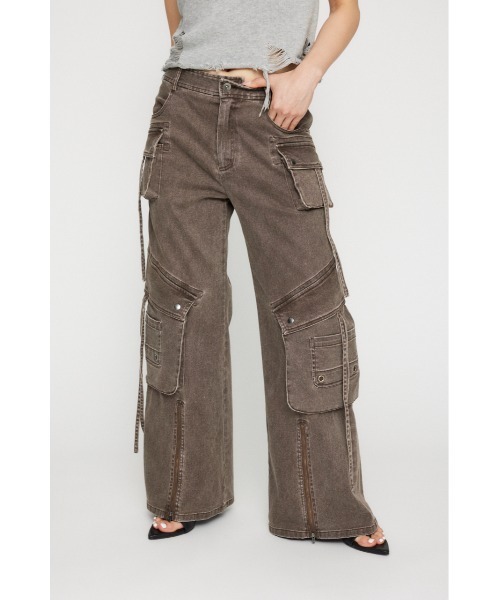 パンツ qAp cargo flared pants ADRER カーゴパンツ extra quality deformation flare cargo
