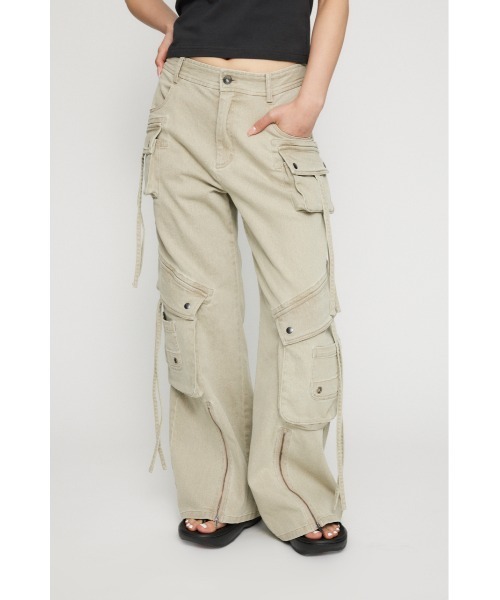 ベージュ カーゴパンツ　laguagem WIDE FLARE CARGO パンツ（カーゴパンツ）｜LAGUA GEM