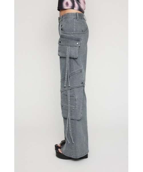 パンツ qAp cargo flared pants グランク GURANK オックスフォード カーゴパンツ HT ox cargo