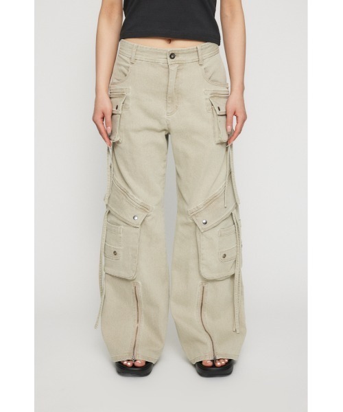 ベージュ カーゴパンツ　laguagem WIDE FLARE CARGO パンツ（カーゴパンツ）｜LAGUA GEM