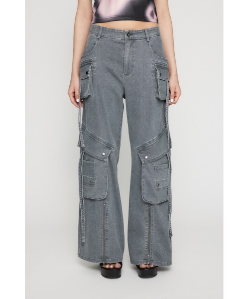 パンツ qAp cargo flared pants ADRER カーゴパンツ extra quality deformation flare cargo