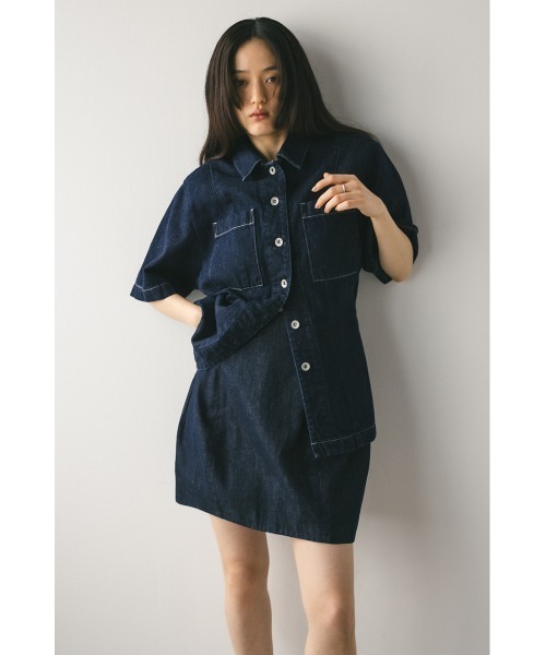 STYLEMIXER(スタイルミキサー)の「デニムミニスカートパンツ(スカート・レディース・インディゴブルー・SMALL/MEDIUM)」の9枚目の写真