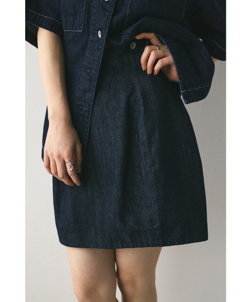 STYLEMIXER(スタイルミキサー)の「デニムミニスカートパンツ(スカート・レディース・インディゴブルー・SMALL/MEDIUM)」の7枚目の写真