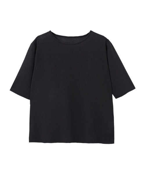 Pierrot(ピエロ)の「五分袖シアーカットソー(Tシャツ/カットソー・レディース・オフホワイト/ブラック/グレー系その他/チャコール/ベージュ系その他/ブラウン/ベビーピンク・M/L/LL)」の11枚目の写真