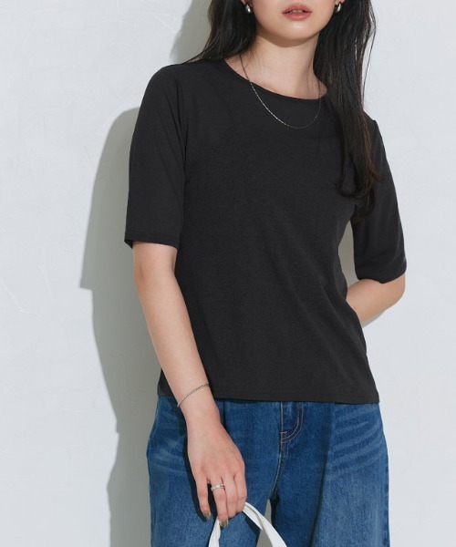 五分袖シアーTシャツ（Tシャツ/カットソー）｜Pierrot（ピエロ