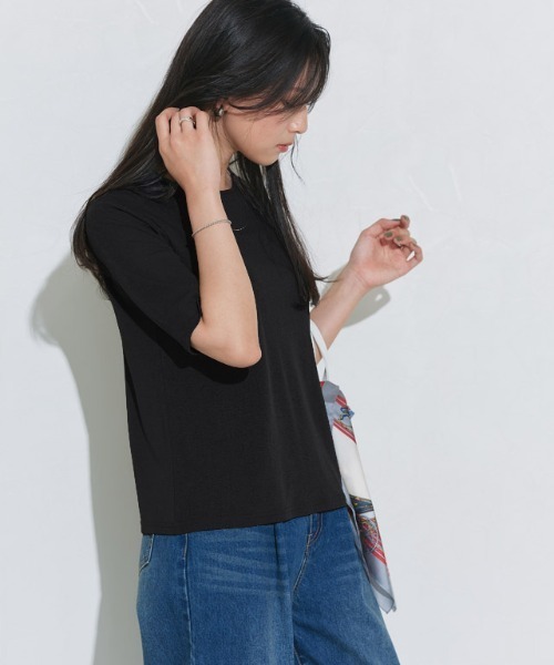 セール】五分袖シアーTシャツ（Tシャツ/カットソー）｜Pierrot