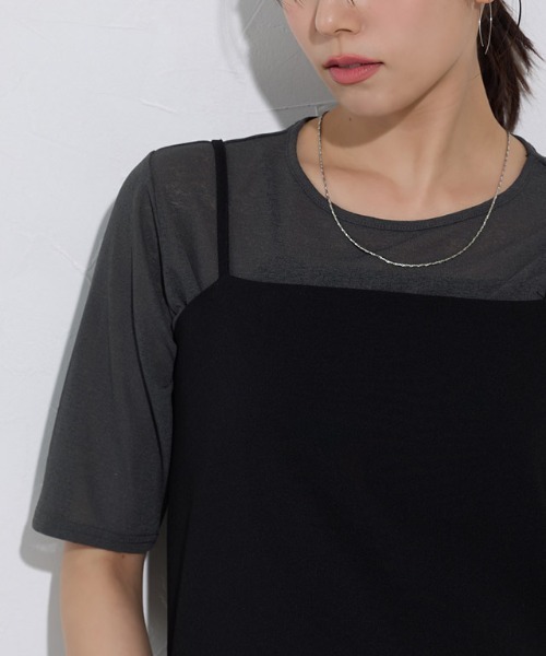 五分袖シアーTシャツ（Tシャツ/カットソー）｜Pierrot（ピエロ
