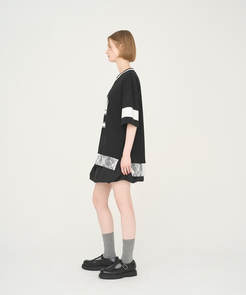 Nora Lily elle(ノラリリーエル)の「【Nora Lily】「elle」Hug Number 23 Mesh Tule Layer Tee(Tシャツ/カットソー・レディース・スカイブルー/ブラック/ピンク・FREE)」の6枚目の写真