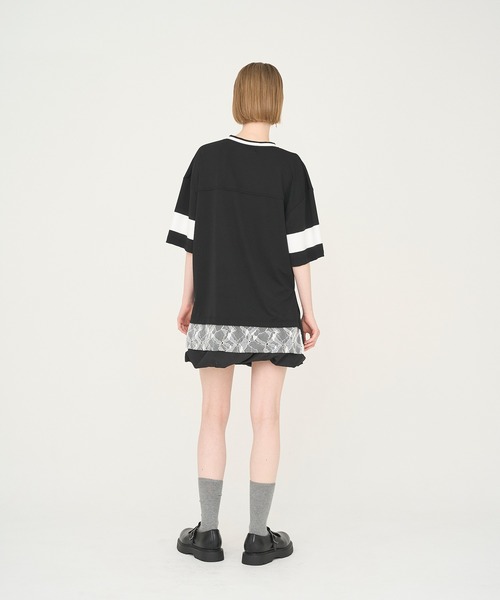 Nora Lily elle(ノラリリーエル)の「【Nora Lily】「elle」Hug Number 23 Mesh Tule Layer Tee(Tシャツ/カットソー・レディース・スカイブルー/ブラック/ピンク・FREE)」の7枚目の写真