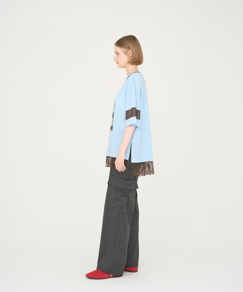 Nora Lily elle(ノラリリーエル)の「【Nora Lily】「elle」Hug Number 23 Mesh Tule Layer Tee(Tシャツ/カットソー・レディース・スカイブルー/ブラック/ピンク・FREE)」の14枚目の写真