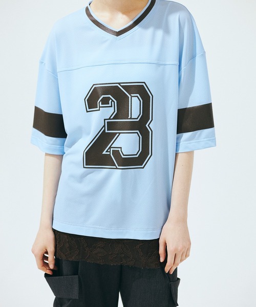 Nora Lily elle(ノラリリーエル)の「【Nora Lily】「elle」Hug Number 23 Mesh Tule Layer Tee(Tシャツ/カットソー・レディース・スカイブルー/ブラック/ピンク・FREE)」の16枚目の写真