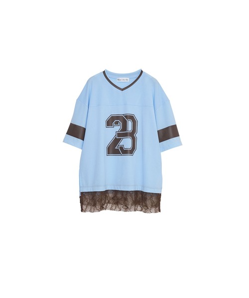 Nora Lily elle(ノラリリーエル)の「【Nora Lily】「elle」Hug Number 23 Mesh Tule Layer Tee(Tシャツ/カットソー・レディース・スカイブルー/ブラック/ピンク・FREE)」の18枚目の写真