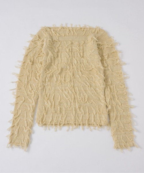 musubore(ムスボレ)の「fringe shaggy knit / フリンジシャギーニット(ニット/セーター・レディース・グレー/パープル/クリーム・FREE)」の22枚目の写真