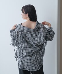 Kastane | 【S.Mサイズ展開】チェックギャザーシャツ(シャツ/ブラウス)