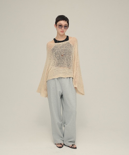 eL(エル)の「【eL】1.5G Wide Loose Pullover/496982(ニット/セーター・レディース・ネイビー/アイボリー・FREE)」の22枚目の写真