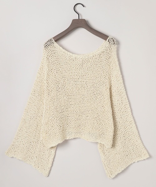 eL(エル)の「【eL】1.5G Wide Loose Pullover/496982(ニット/セーター・レディース・ネイビー/アイボリー・FREE)」の15枚目の写真