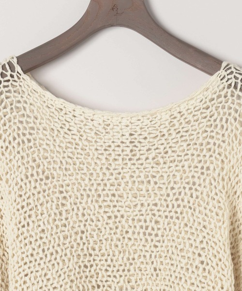 eL(エル)の「【eL】1.5G Wide Loose Pullover/496982(ニット/セーター・レディース・ネイビー/アイボリー・FREE)」の4枚目の写真