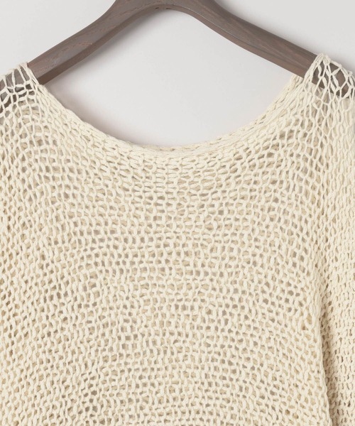 eL(エル)の「【eL】1.5G Wide Loose Pullover/496982(ニット/セーター・レディース・ネイビー/アイボリー・FREE)」の8枚目の写真