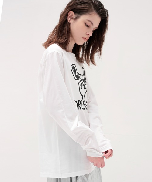 BLACK SCORE(ブラックスコア)の「BLACK SCORE × DRESSLAVE / 20th round cat long tee(アニバーサリー ラウンドキャットロングスリーブTシャツ BSL UNISEX LS T-SHIRT)(Tシャツ/カットソー・レディース・ホワイト・36)」の12枚目の写真