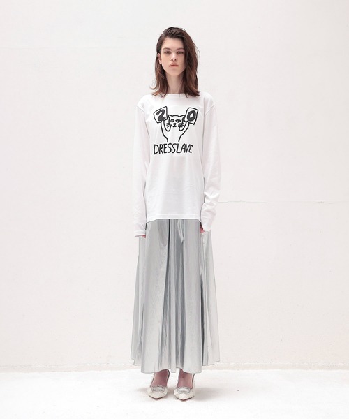 BLACK SCORE(ブラックスコア)の「BLACK SCORE × DRESSLAVE / 20th round cat long tee(アニバーサリー ラウンドキャットロングスリーブTシャツ BSL UNISEX LS T-SHIRT)(Tシャツ/カットソー・レディース・ホワイト・36)」の3枚目の写真