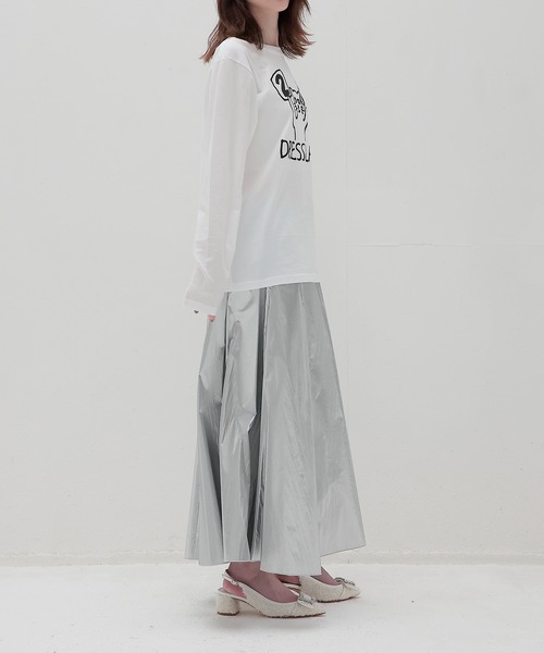 BLACK SCORE(ブラックスコア)の「BLACK SCORE × DRESSLAVE / 20th round cat long tee(アニバーサリー ラウンドキャットロングスリーブTシャツ BSL UNISEX LS T-SHIRT)(Tシャツ/カットソー・レディース・ホワイト・36)」の4枚目の写真