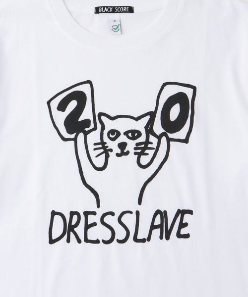 BLACK SCORE(ブラックスコア)の「BLACK SCORE × DRESSLAVE / 20th round cat long tee(アニバーサリー ラウンドキャットロングスリーブTシャツ BSL UNISEX LS T-SHIRT)(Tシャツ/カットソー・レディース・ホワイト・36)」の6枚目の写真