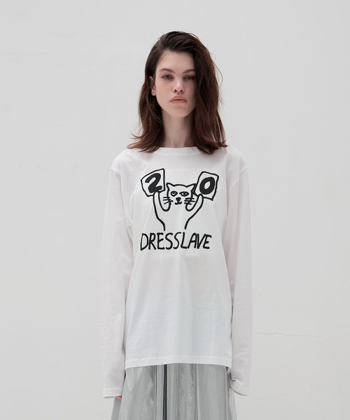 BLACK SCORE(ブラックスコア)の「BLACK SCORE × DRESSLAVE / 20th round cat long tee(アニバーサリー ラウンドキャットロングスリーブTシャツ BSL UNISEX LS T-SHIRT)(Tシャツ/カットソー・レディース・ホワイト・36)」の11枚目の写真